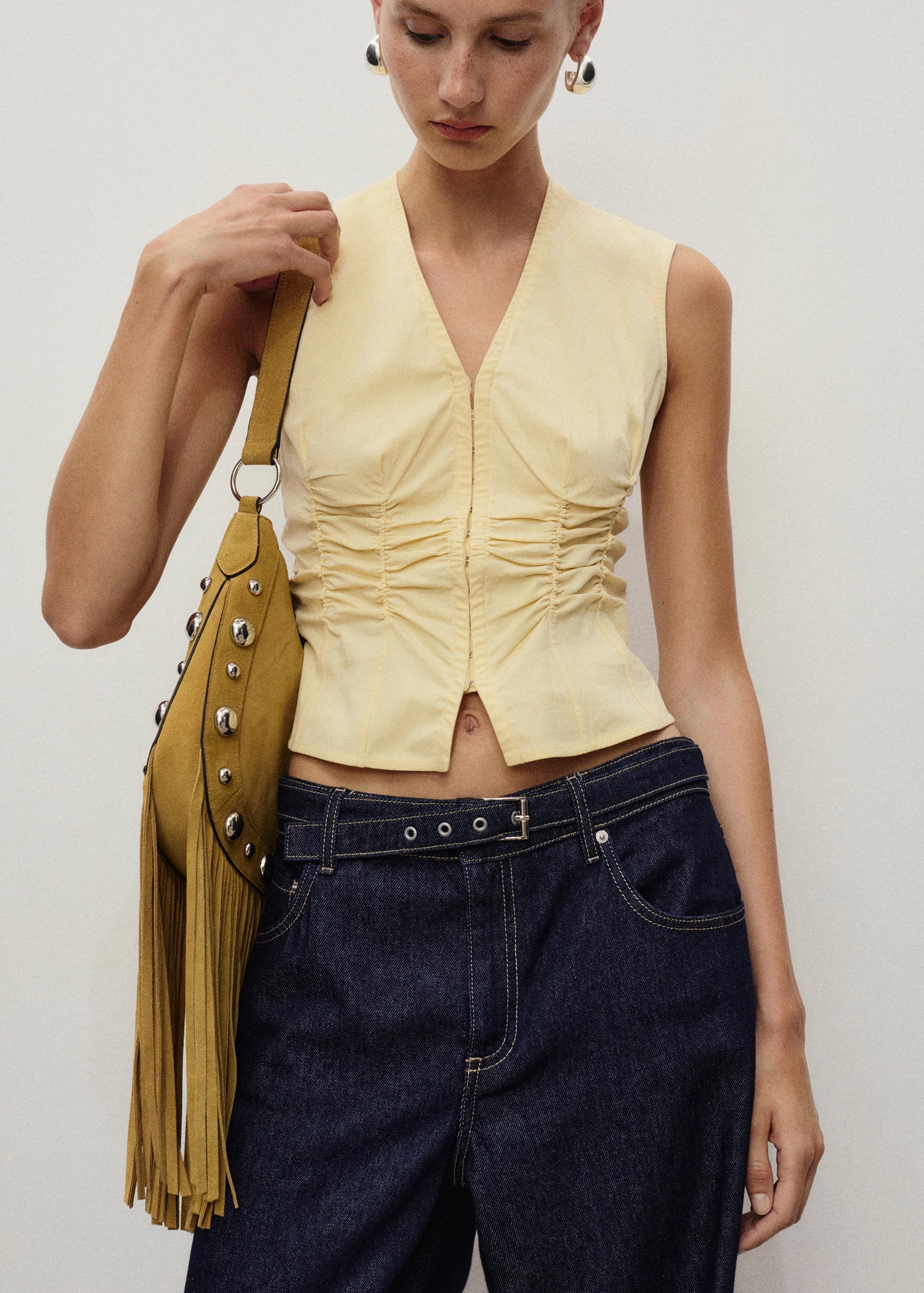 Straight Fit Belt Jeans