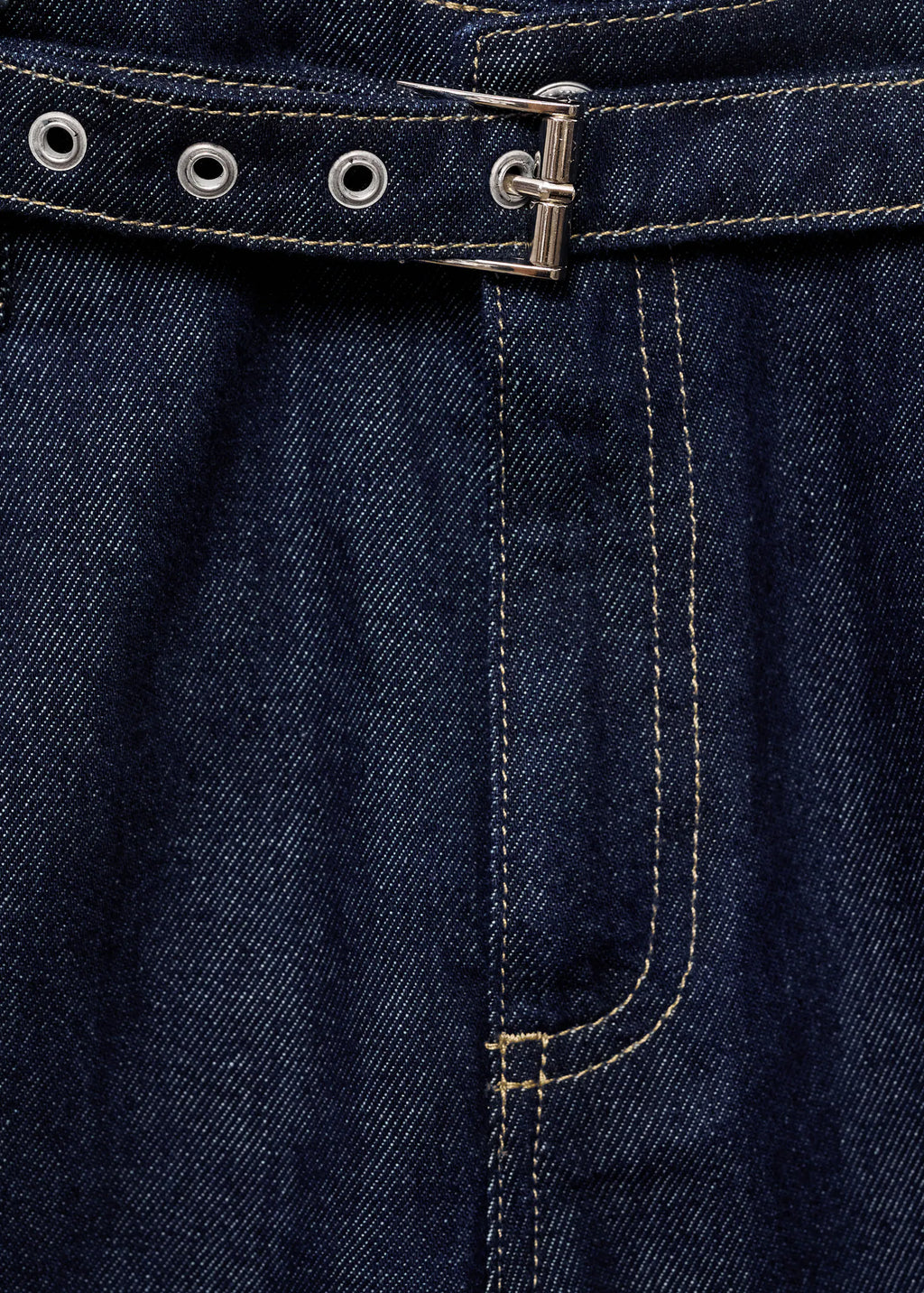 Straight Fit Belt Jeans