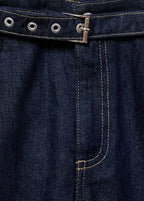 Straight Fit Belt Jeans