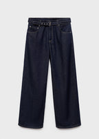 Straight Fit Belt Jeans