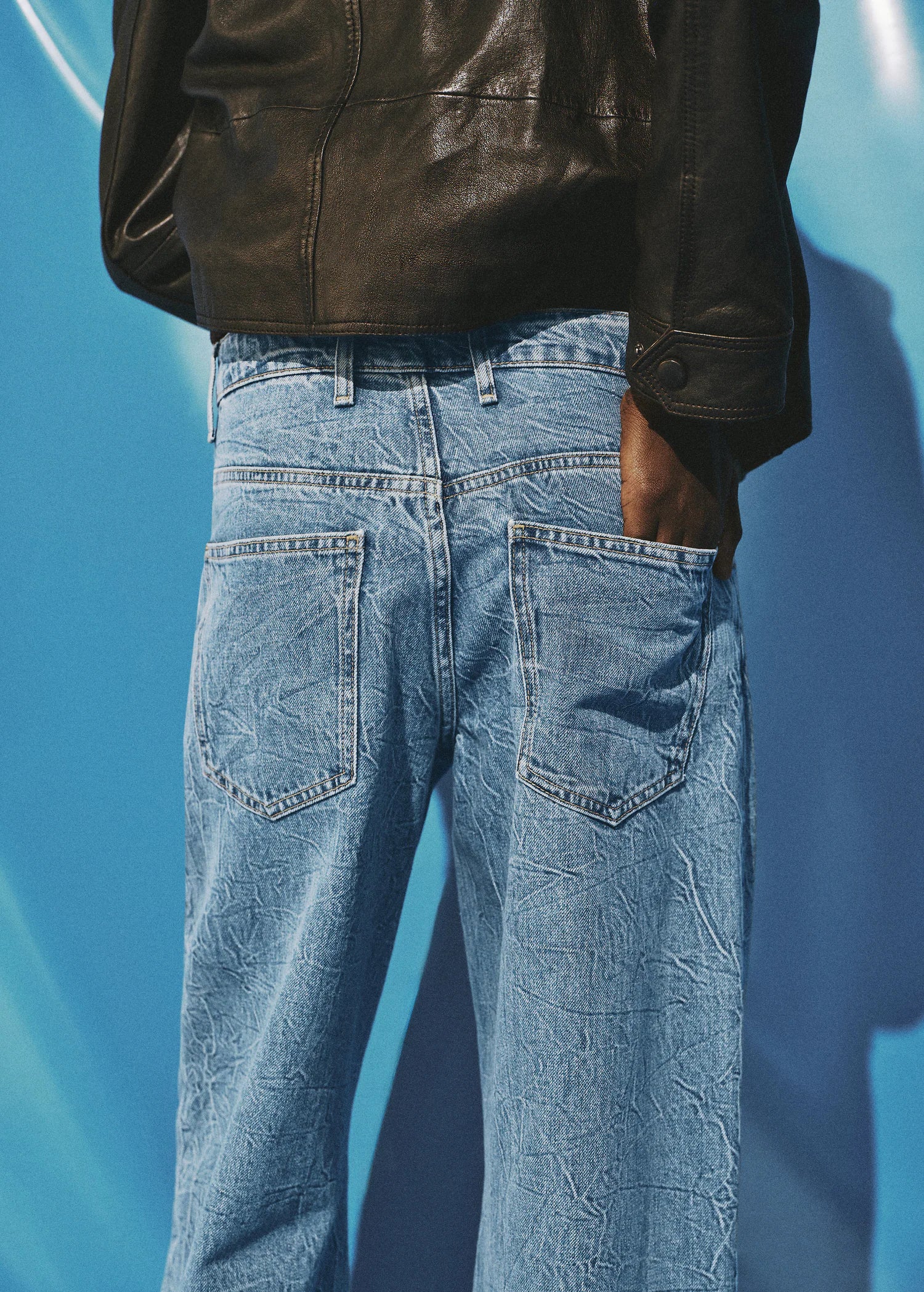 Straight Fit Jeans With A Creased Effect