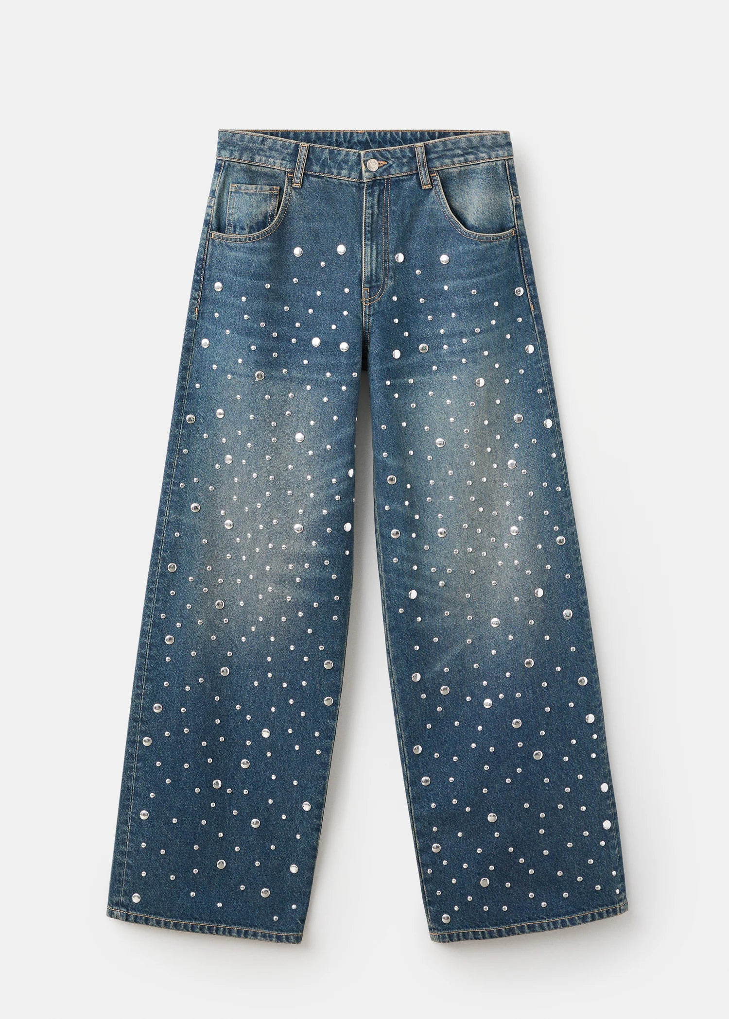 Straight Fit Jeans With Studs