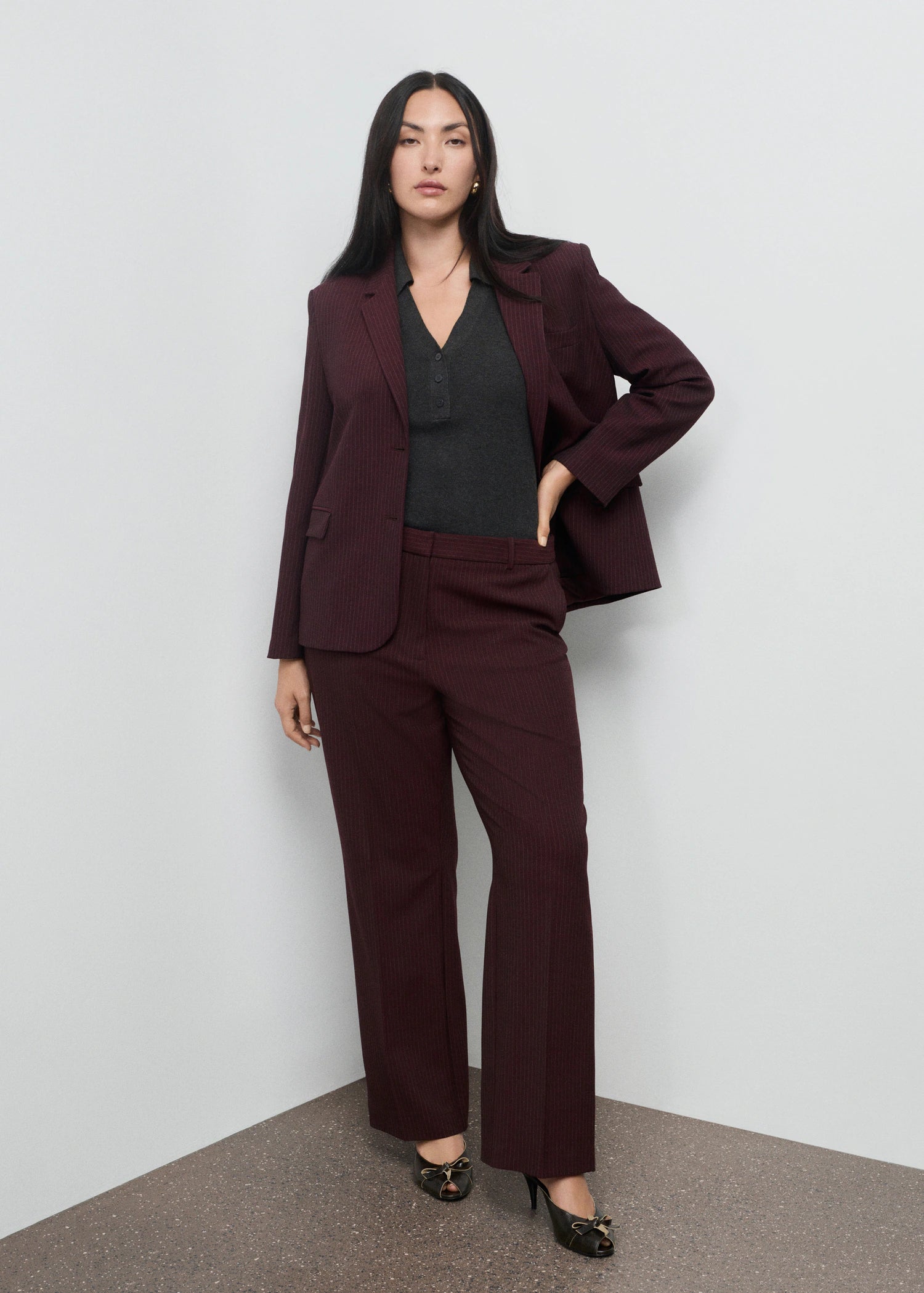 Straight Fit Suit Trousers