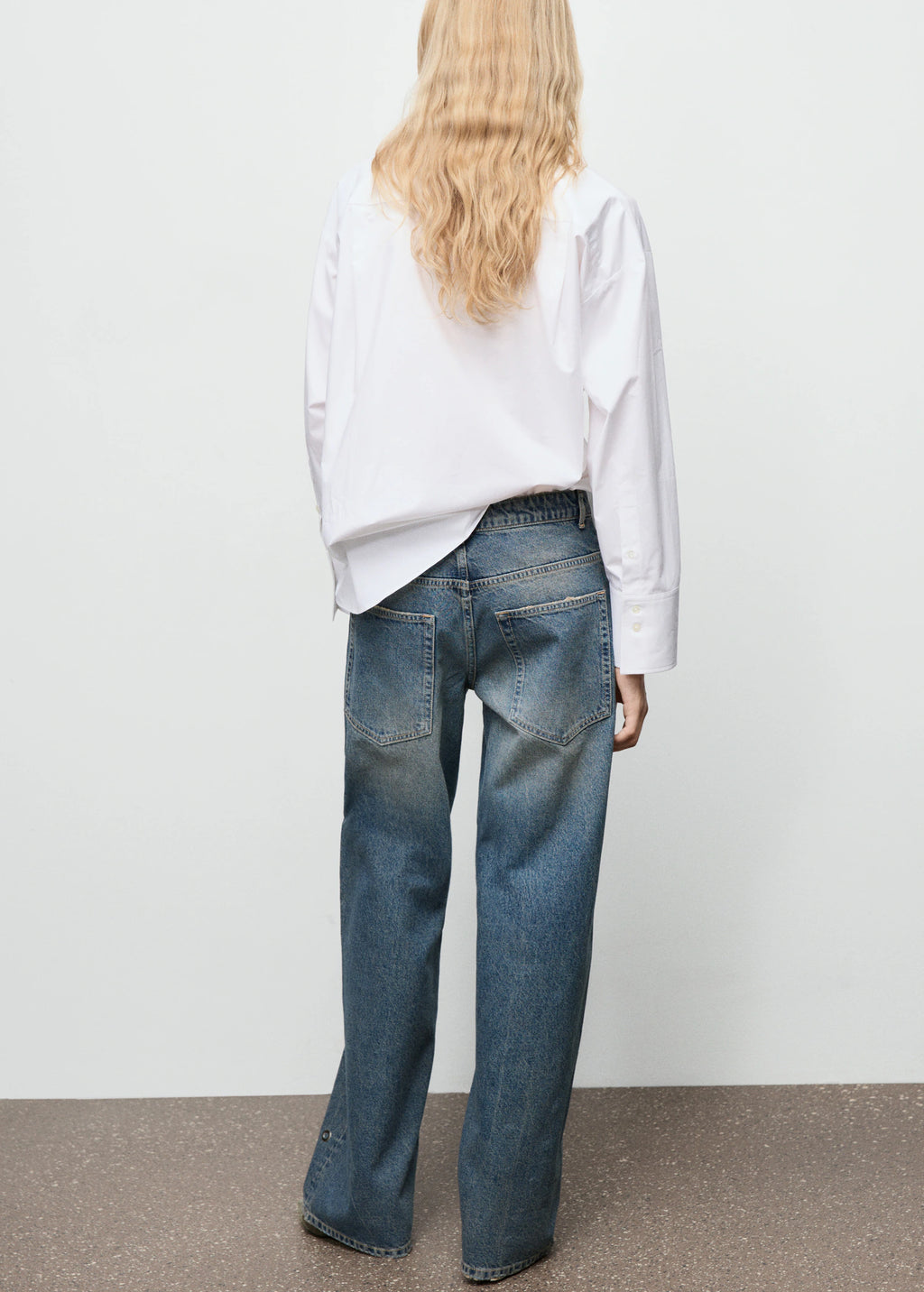 Straight Leg Jeans With Eyelets