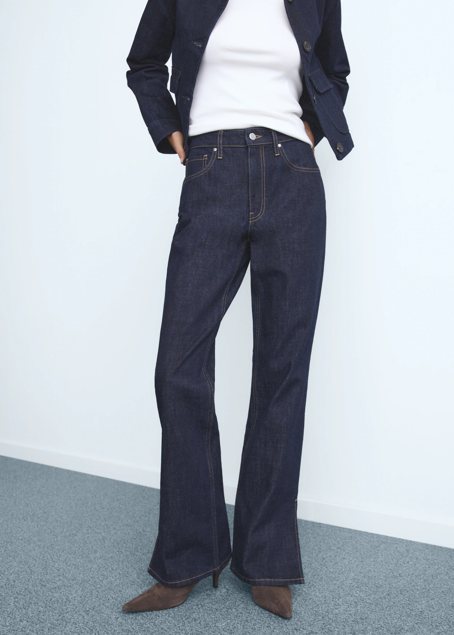 Straight Leg Jeans With Openings