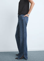 Straight Leg Jeans With Openings