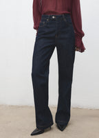 Straight Leg Jeans With Placket