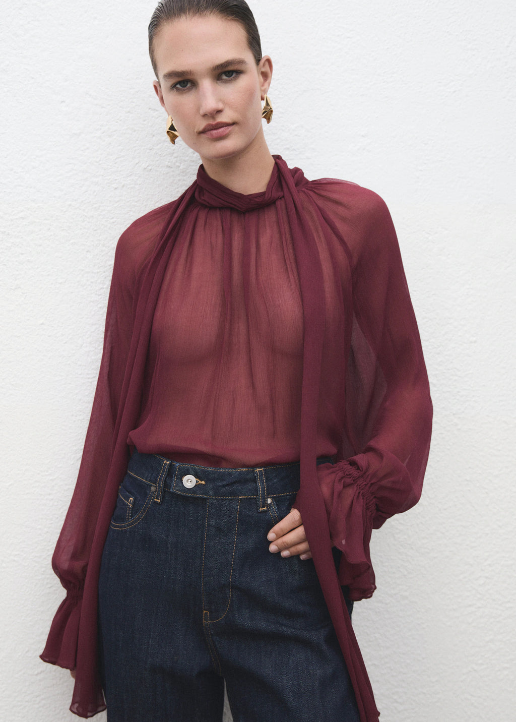 Straight Leg Jeans With Placket