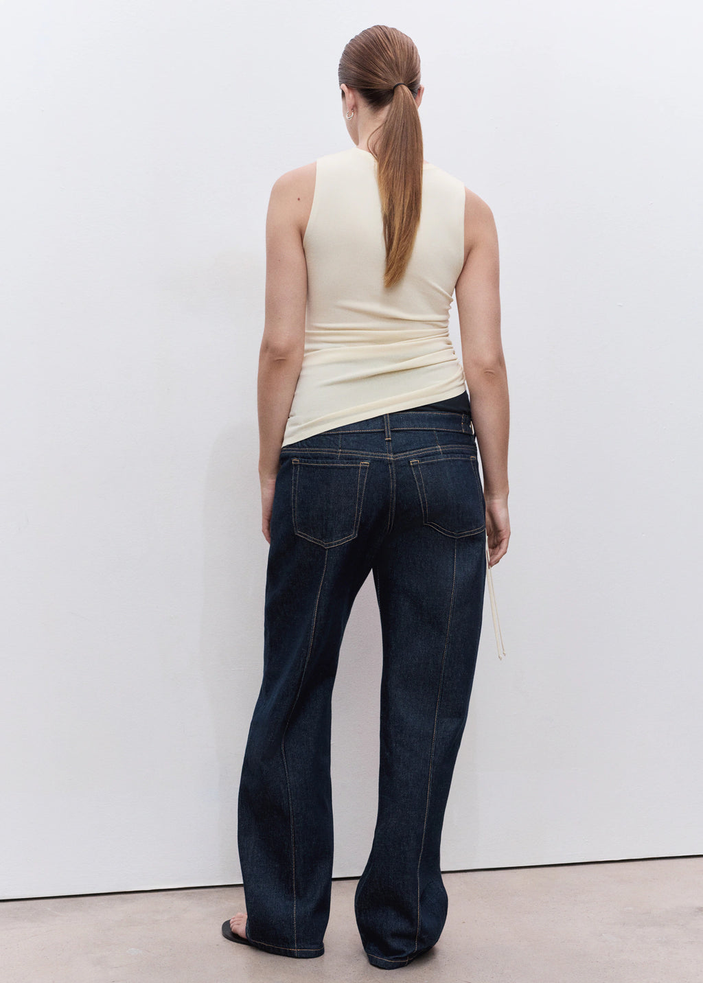 Straight Leg Maternity Jeans With Stitching Detail