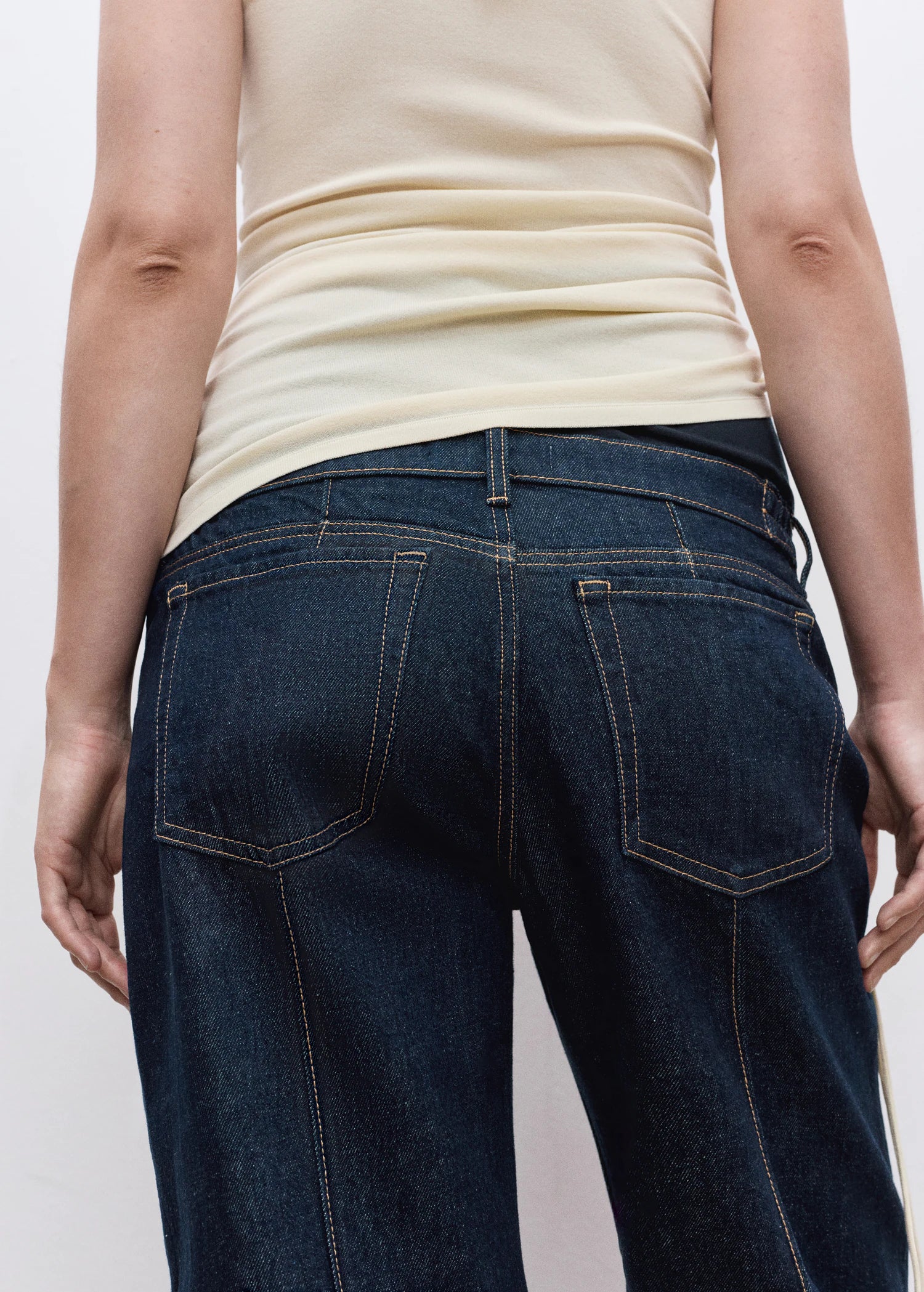 Straight Leg Maternity Jeans With Stitching Detail