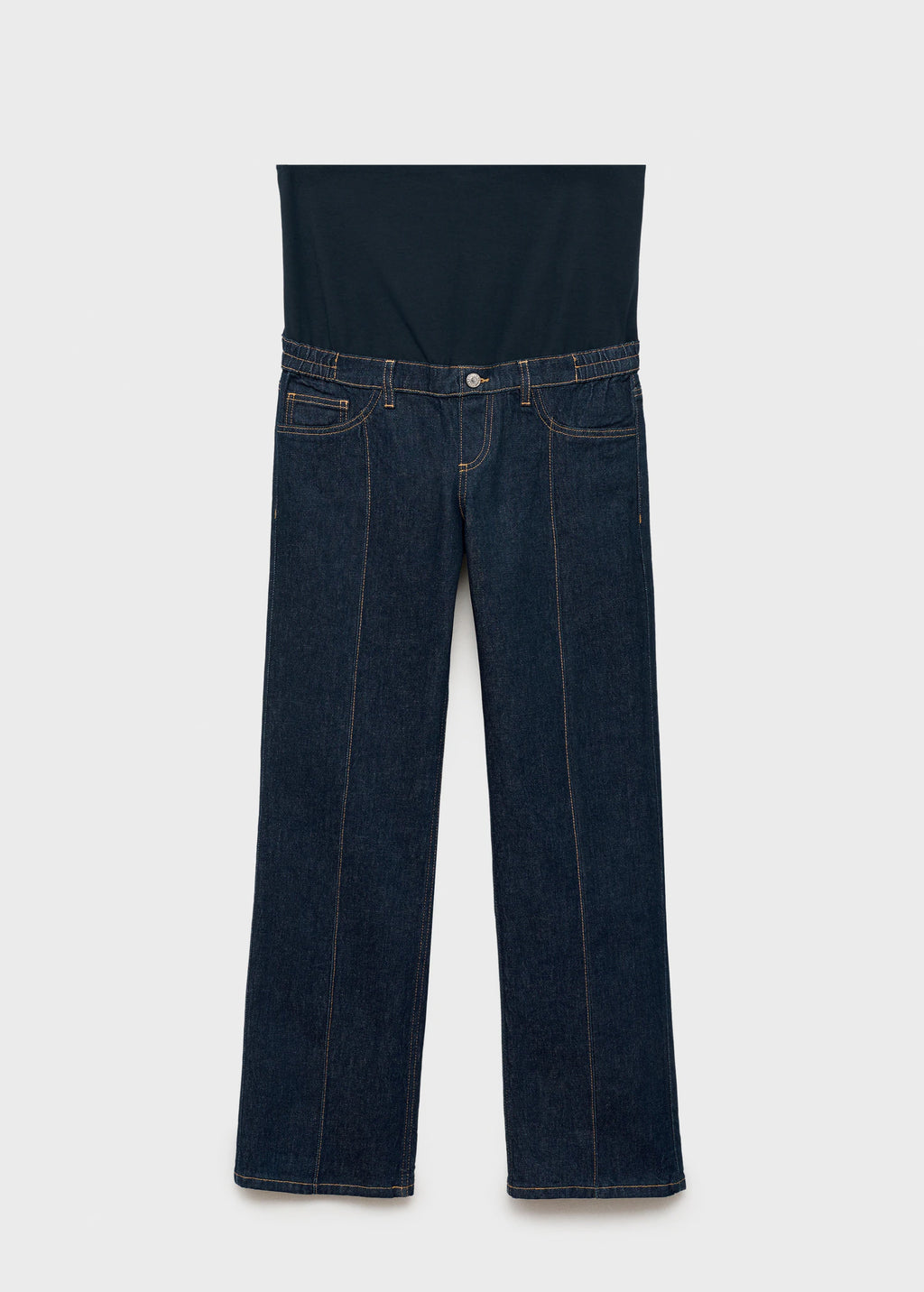 Straight Leg Maternity Jeans With Stitching Detail