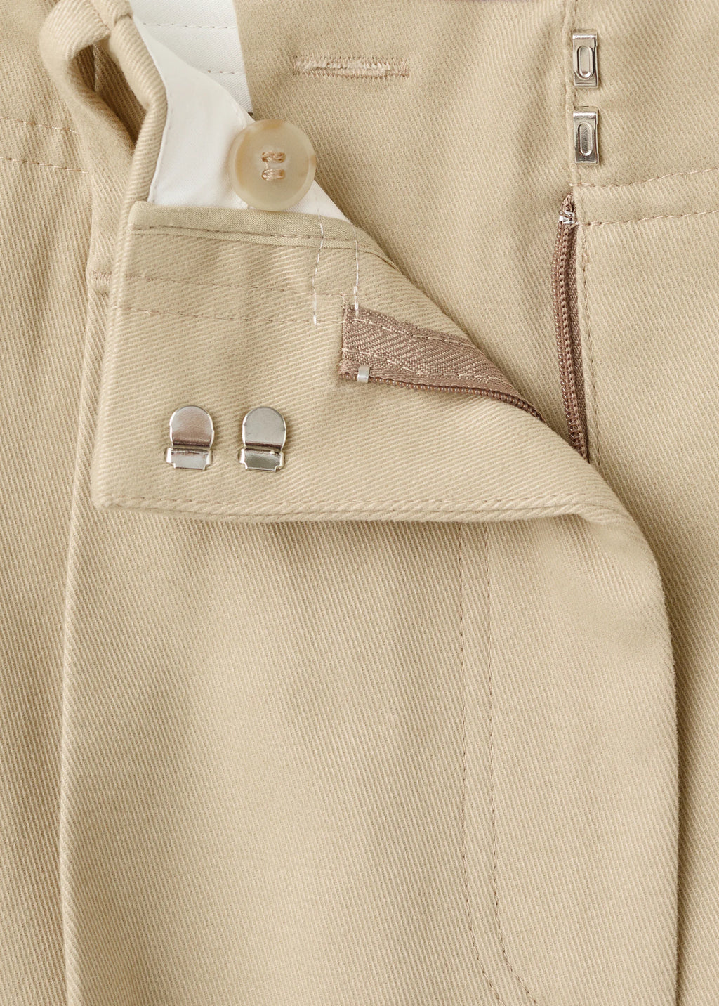 Straight Leg Pleated Denim Trousers