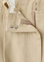 Straight Leg Pleated Denim Trousers