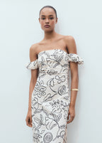 Strapless Floral Dress