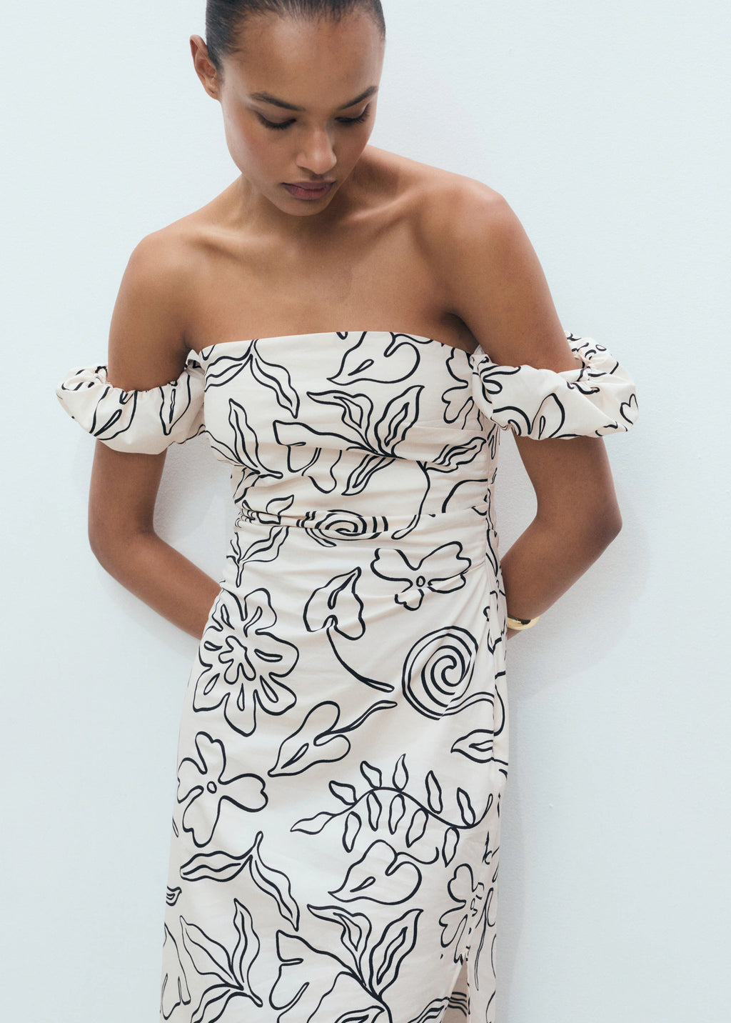 Strapless Floral Dress