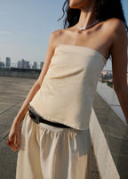 Strapless Linen Blend Top