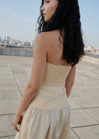 Strapless Linen Blend Top