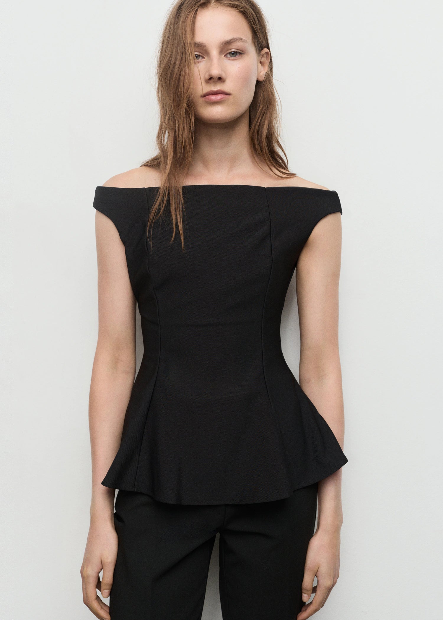 Strapless Peplum Top