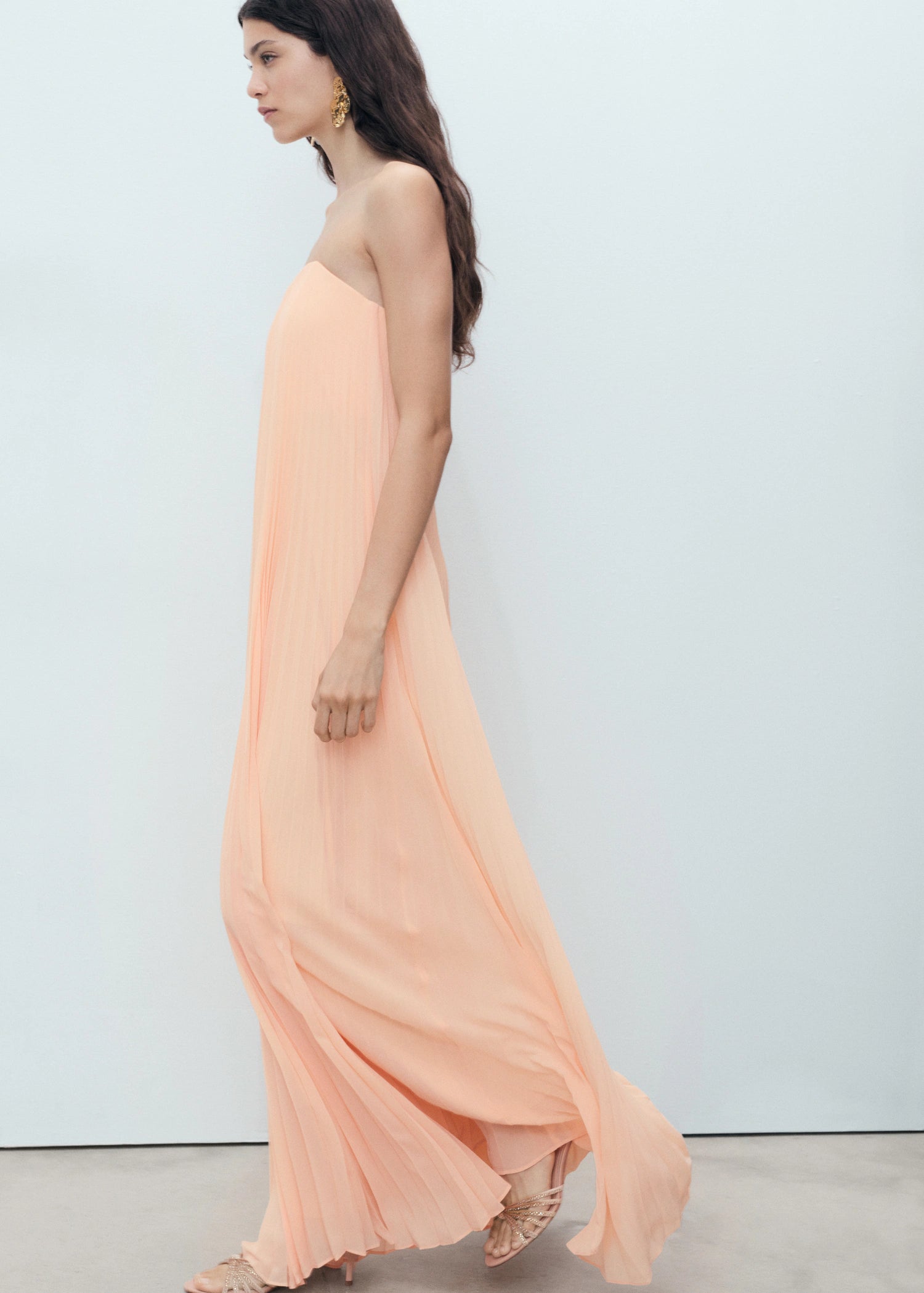 Strapless Pleated Dress