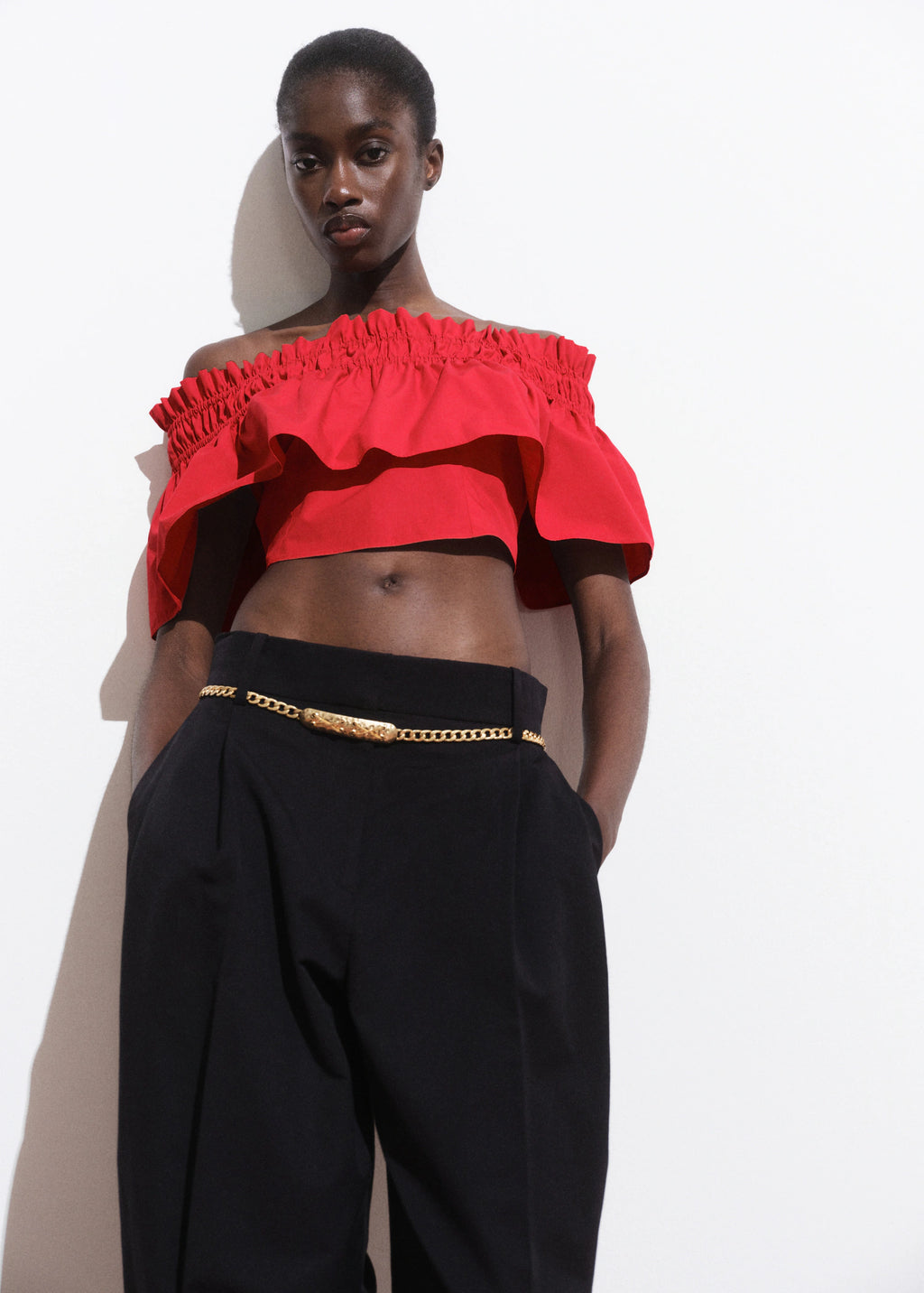 Strapless Top With Ruffle