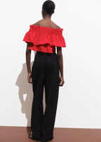 Strapless Top With Ruffle