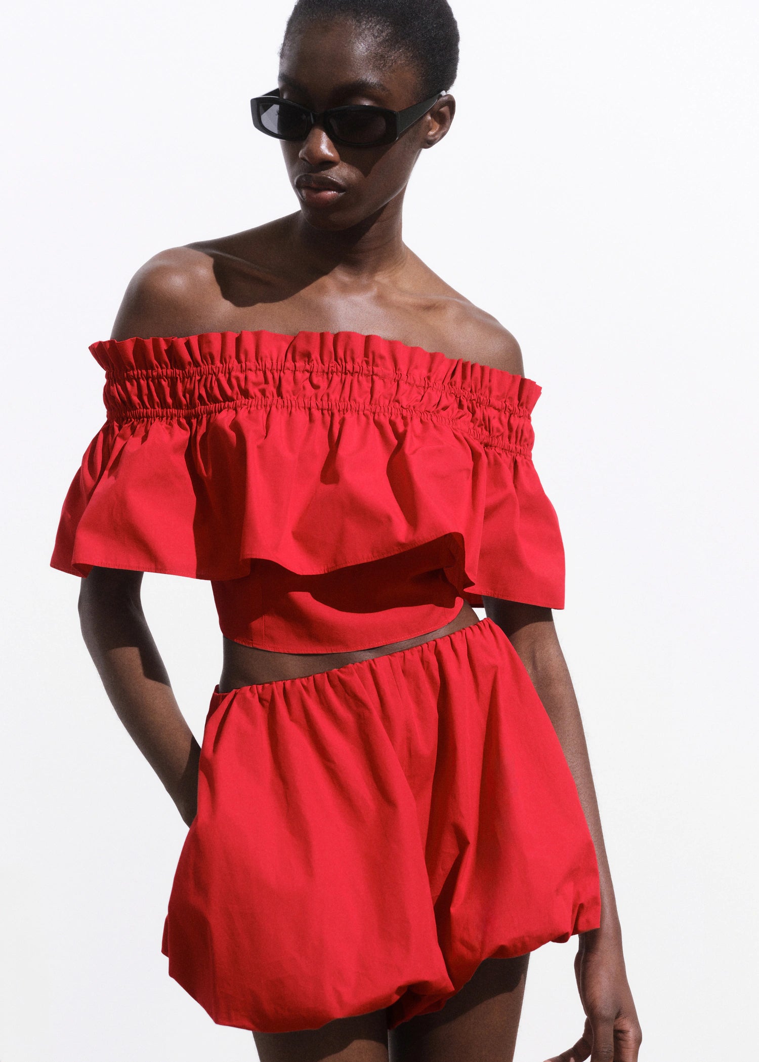 Strapless Top With Ruffle