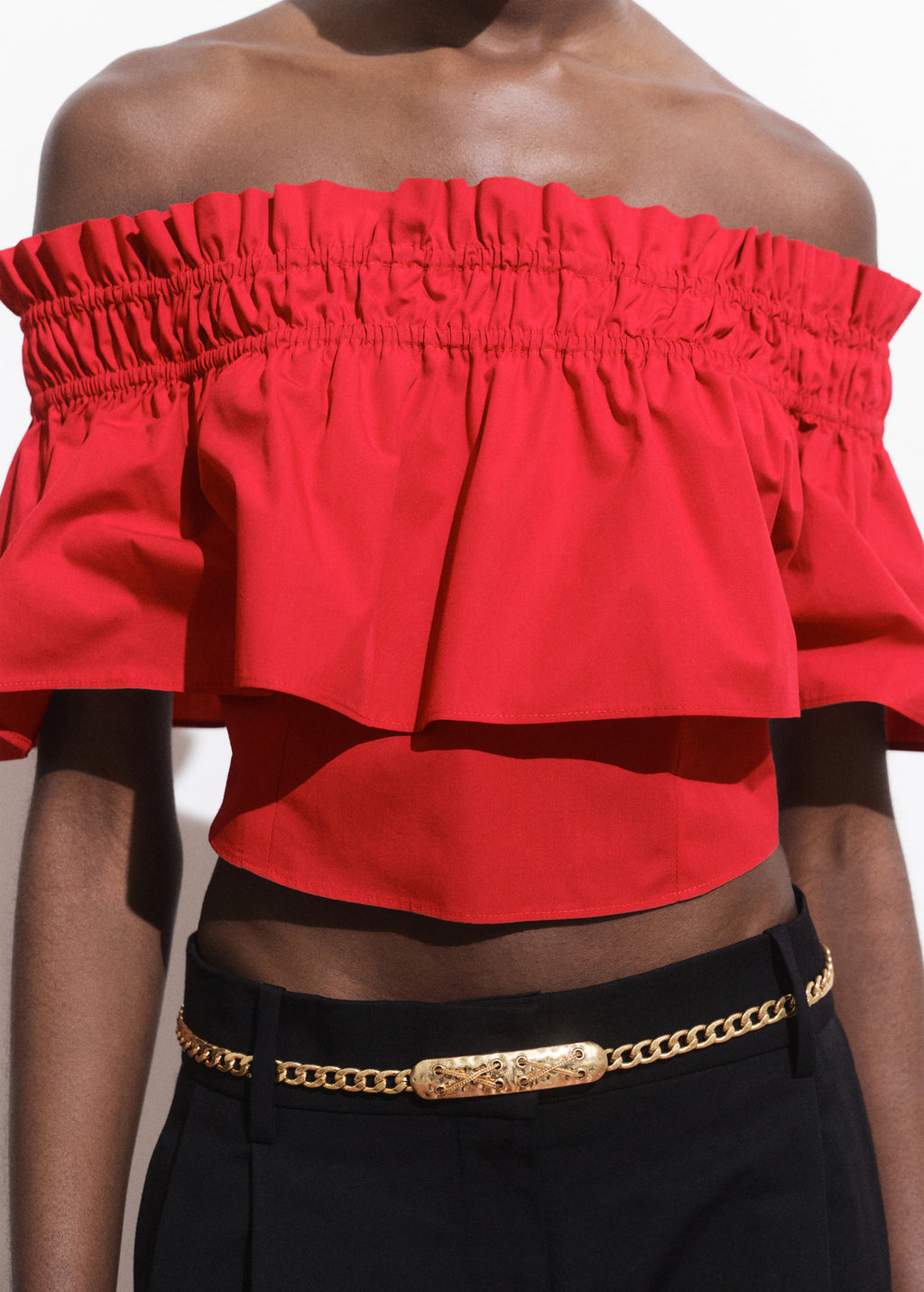 Strapless Top With Ruffle