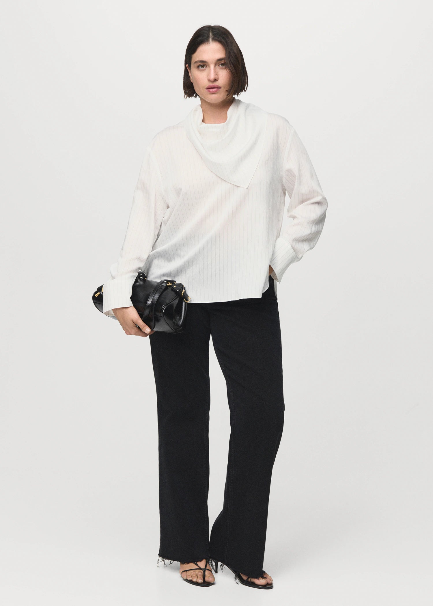 Striped Blouse With Handkerchief