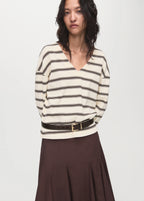 Striped Cotton Blend Sweatshirt