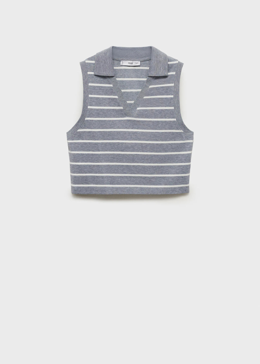 Striped Cropped Polo Shirt