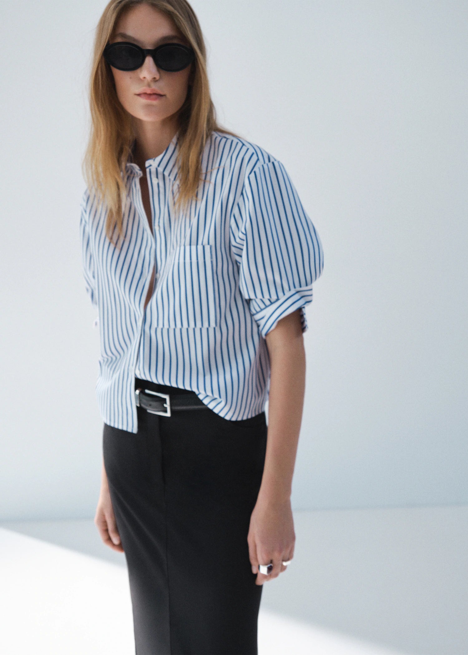 Striped Cropped Shirt