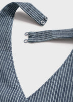 Striped Crossover Denim Top