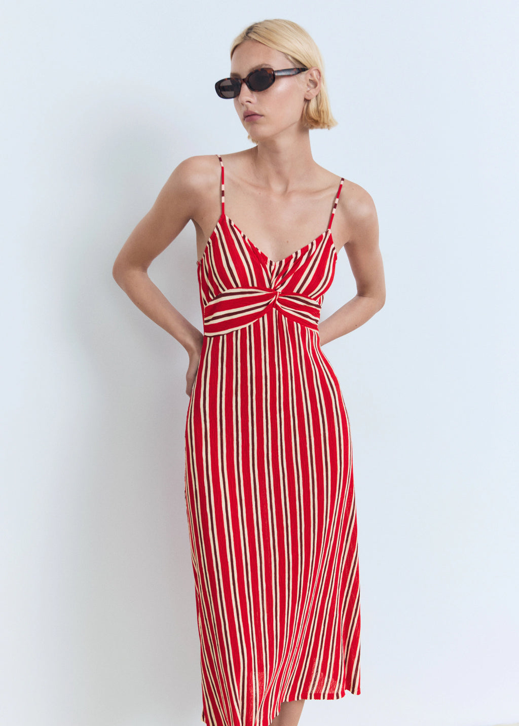 Striped Gathered Dress