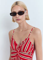 Striped Gathered Dress