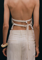 Striped Halter Neck Top