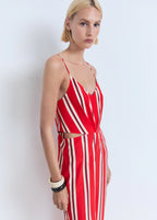 Striped Jumpsuit With Cut Out