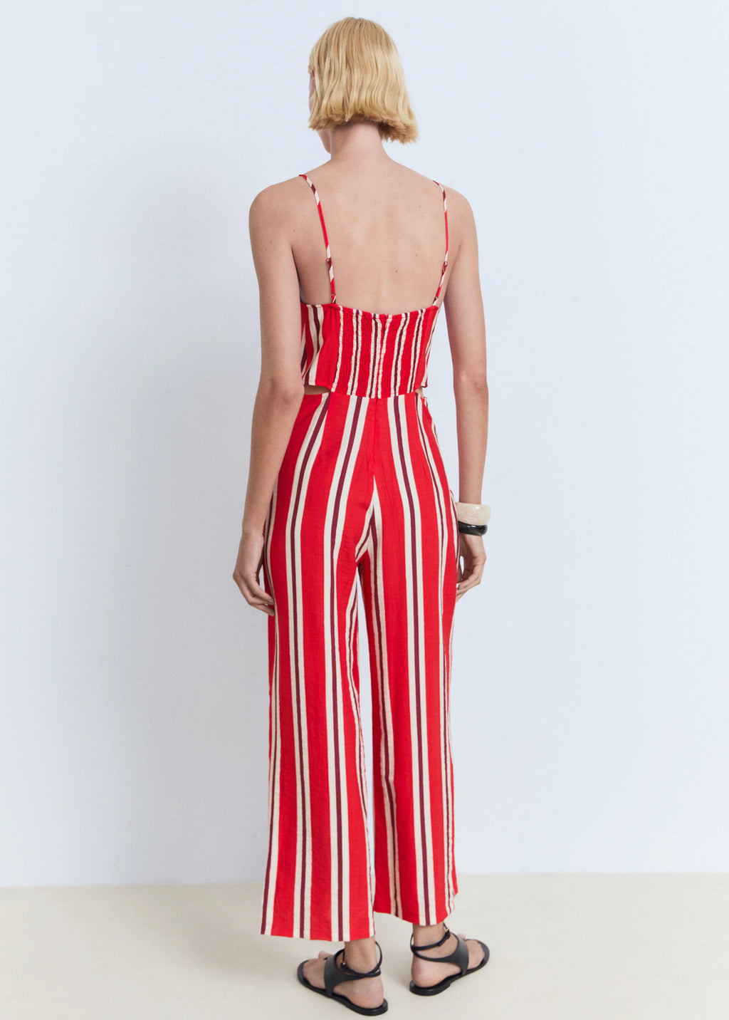 Striped Jumpsuit With Cut Out