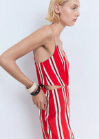 Striped Jumpsuit With Cut Out