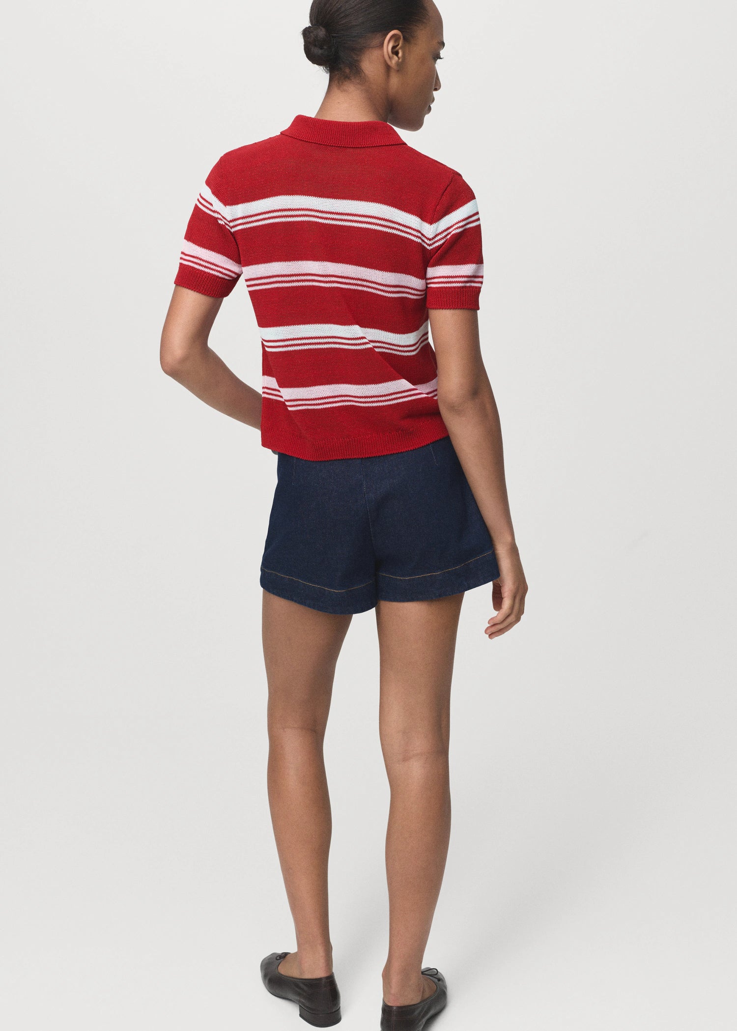 Striped Polo Neck Sweater