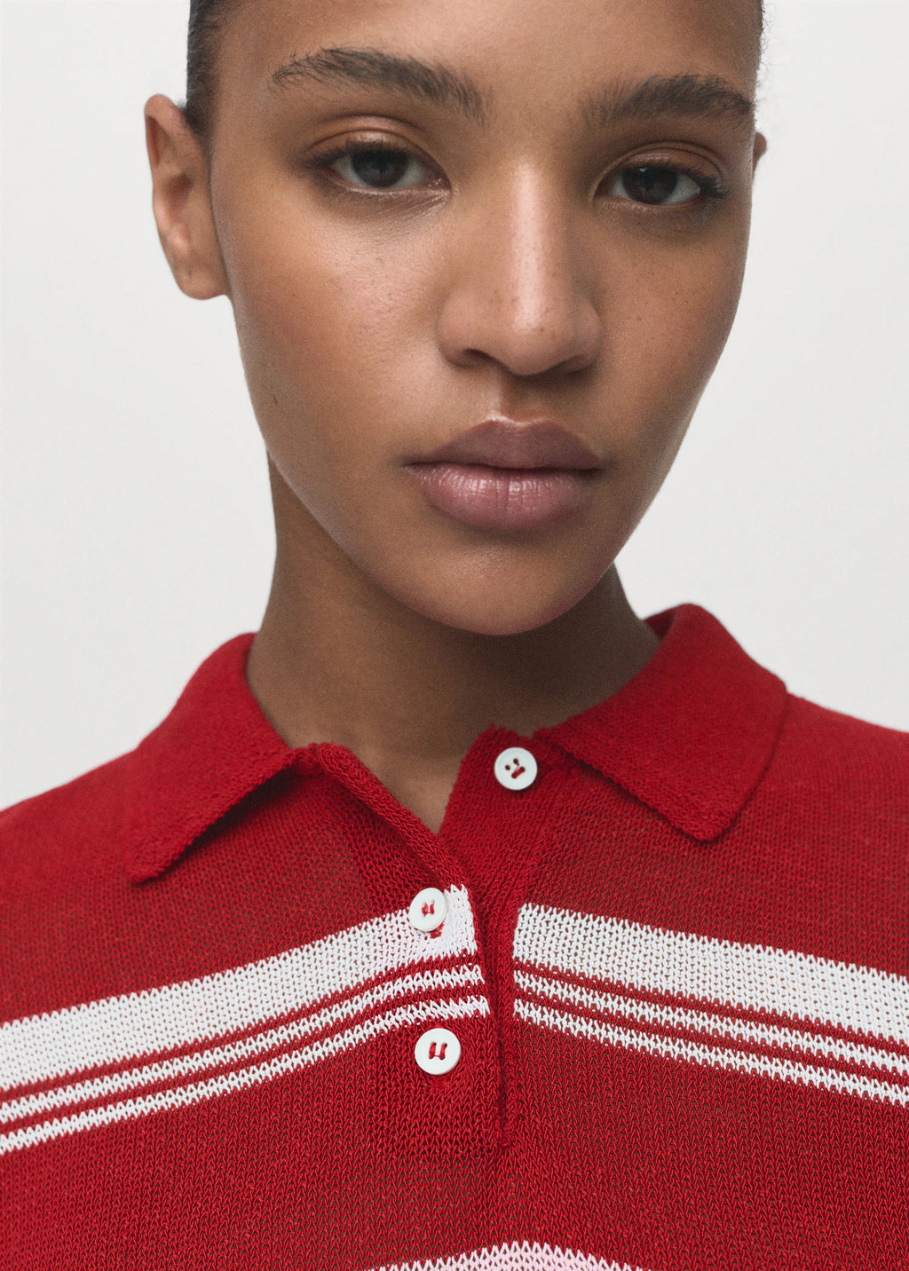 Striped Polo Neck Sweater