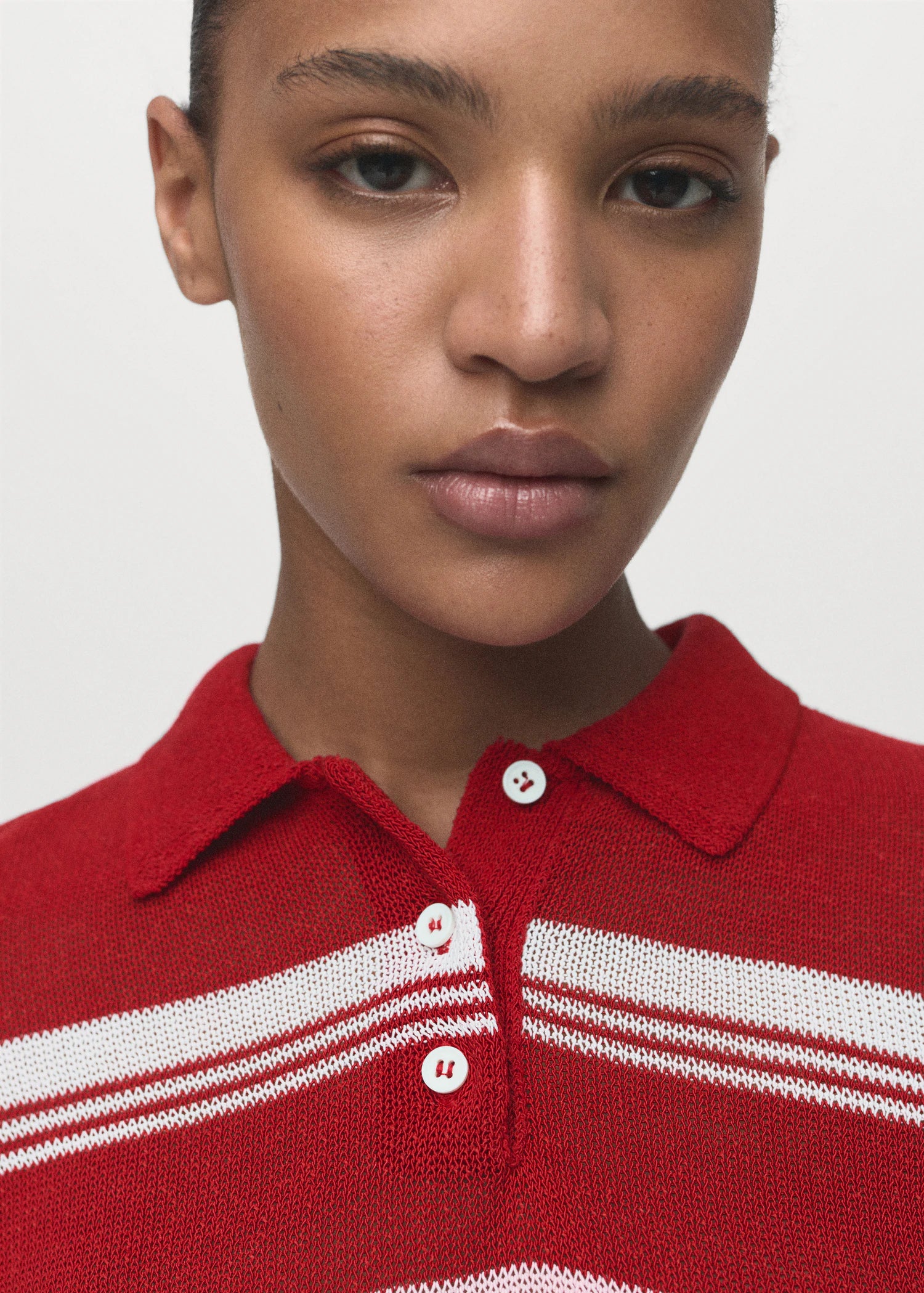 Striped Polo Neck Sweater