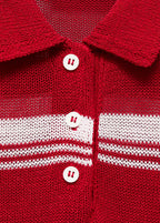 Striped Polo Neck Sweater