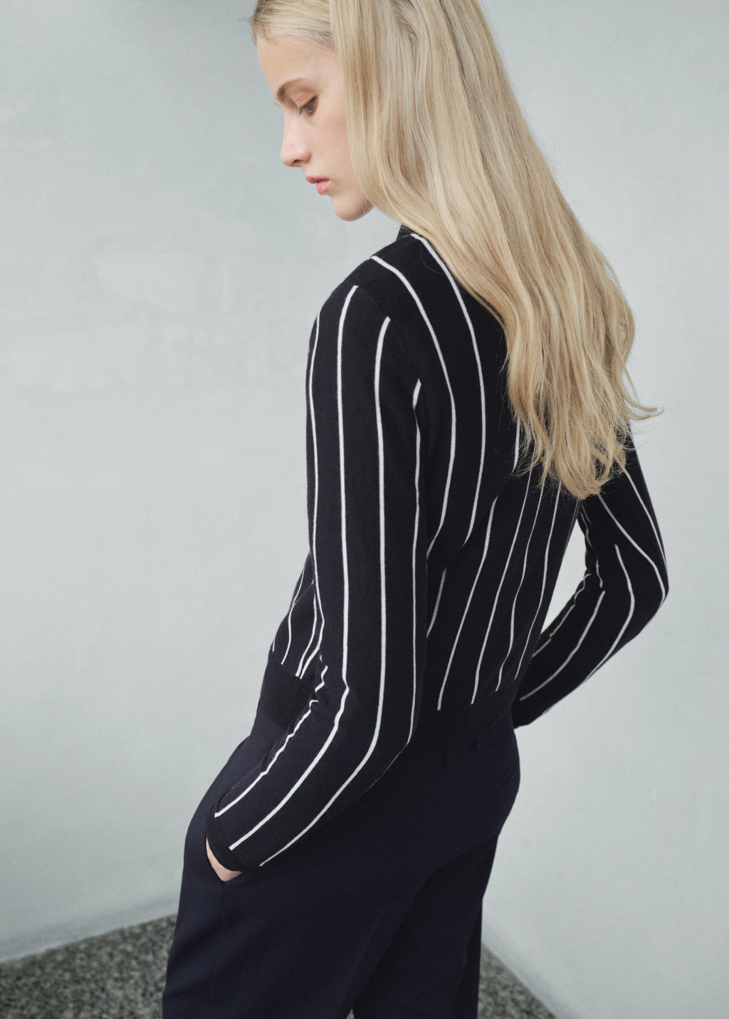 Striped Polo Neck Sweater