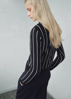 Striped Polo Neck Sweater