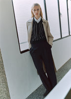 Striped Polo Neck Sweater