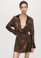 Striped Satin Dress