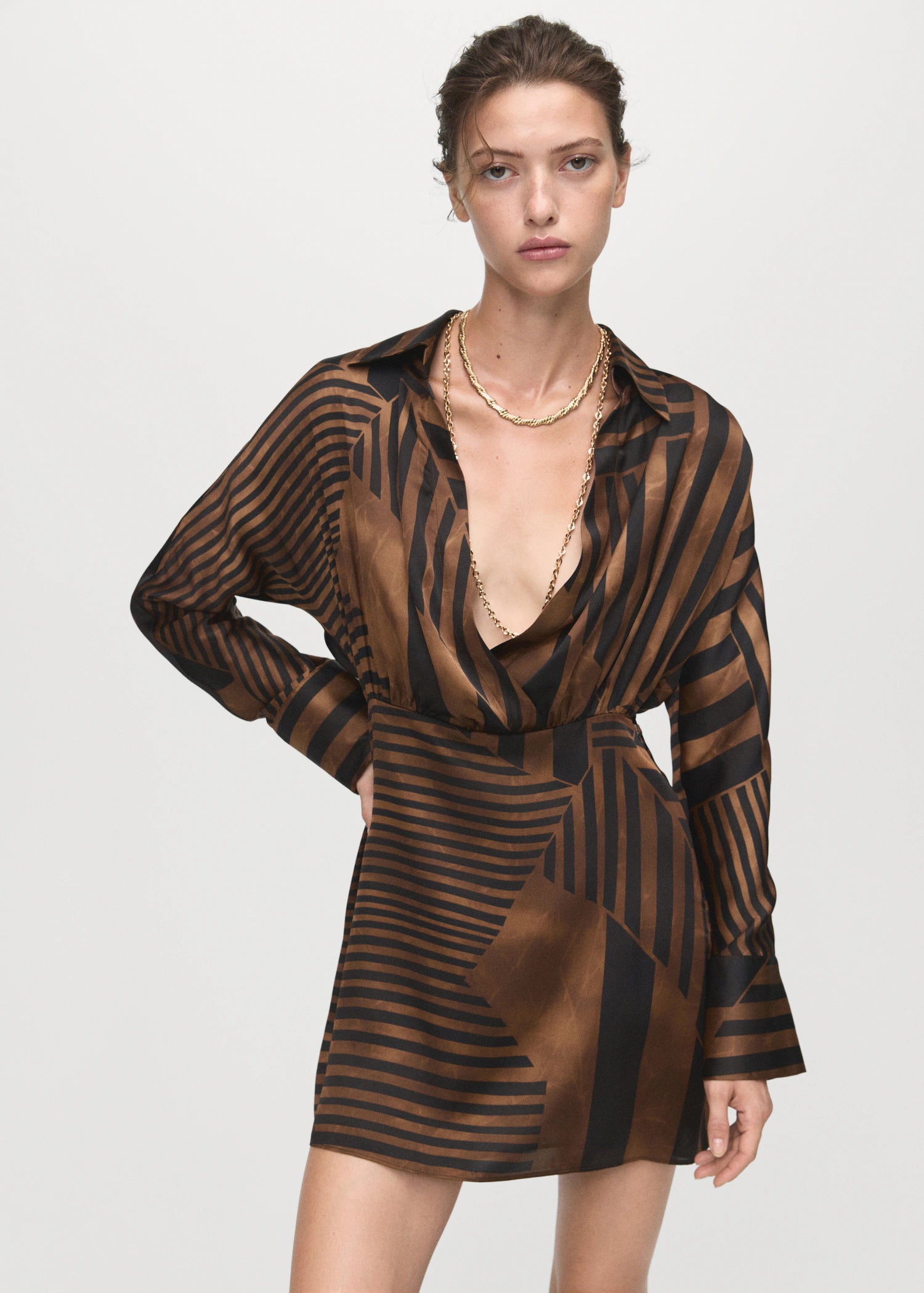 Striped Satin Dress