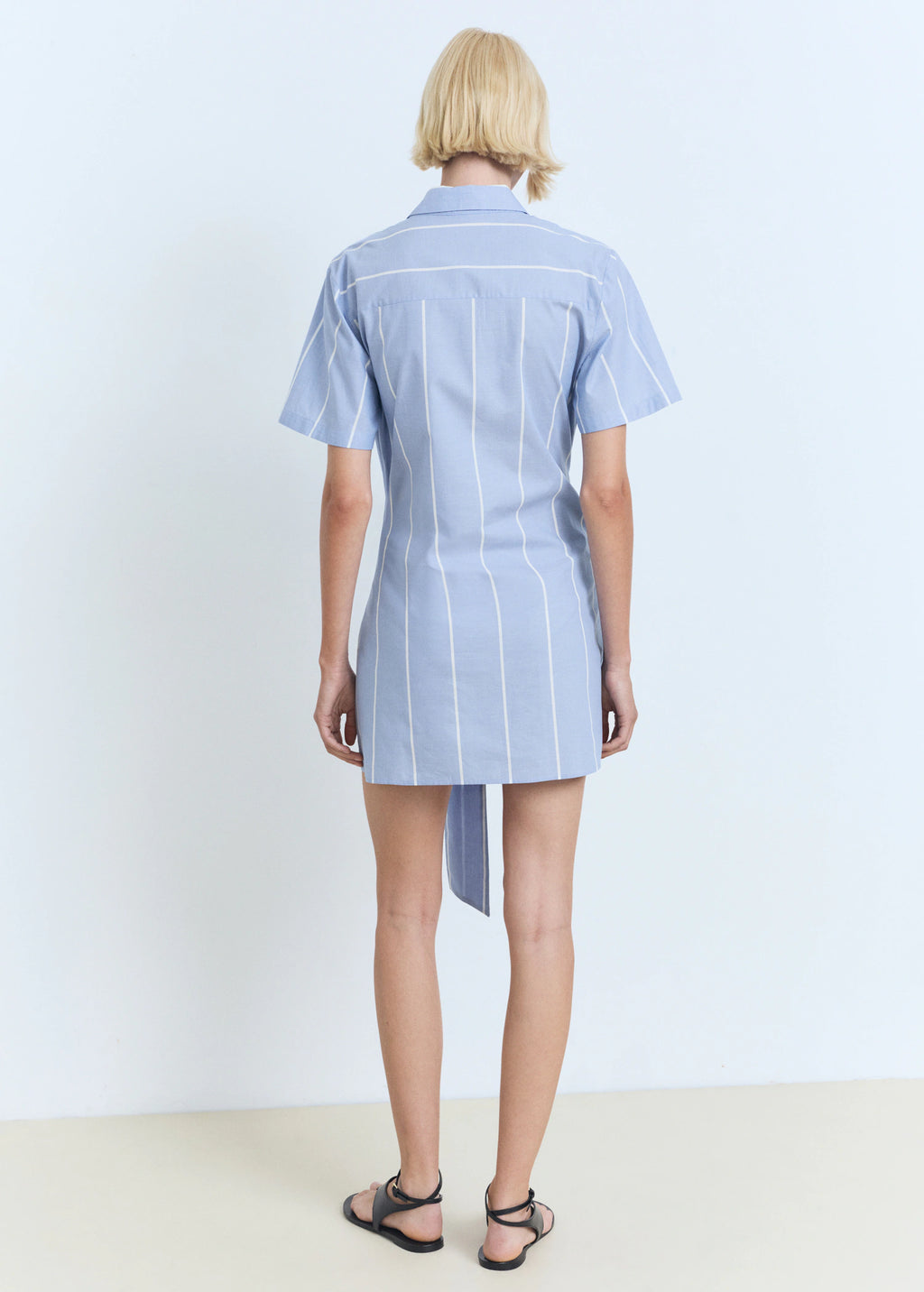 Striped Shirt Dress With Knot