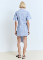 Striped Shirt Dress With Knot