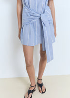Striped Shirt Dress With Knot